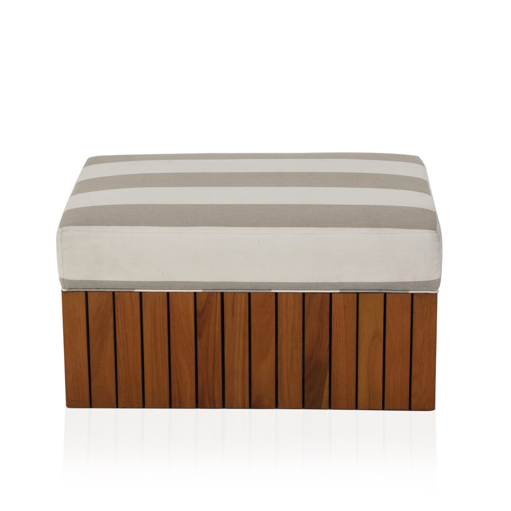 Teak Striped Zen Lounge Ottoman