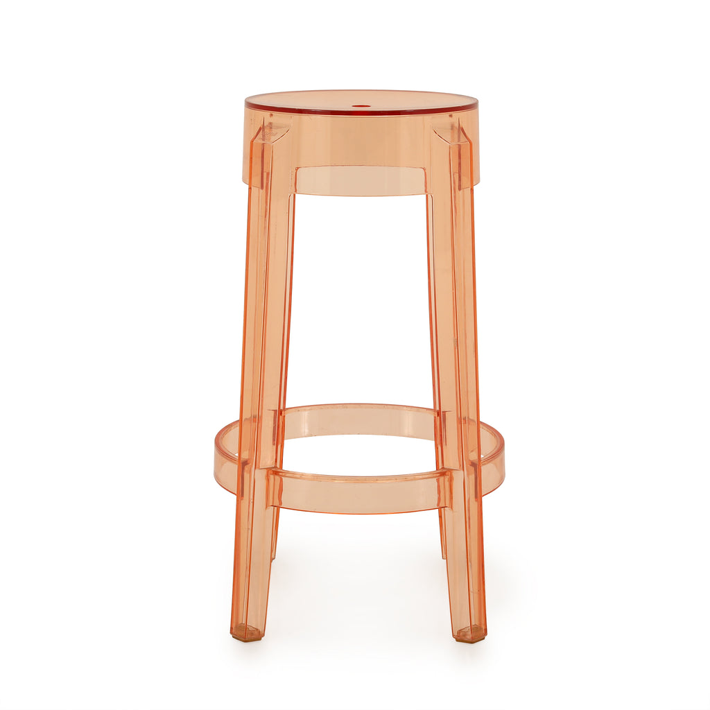 Peach Lucite Kartell Ghost Stool