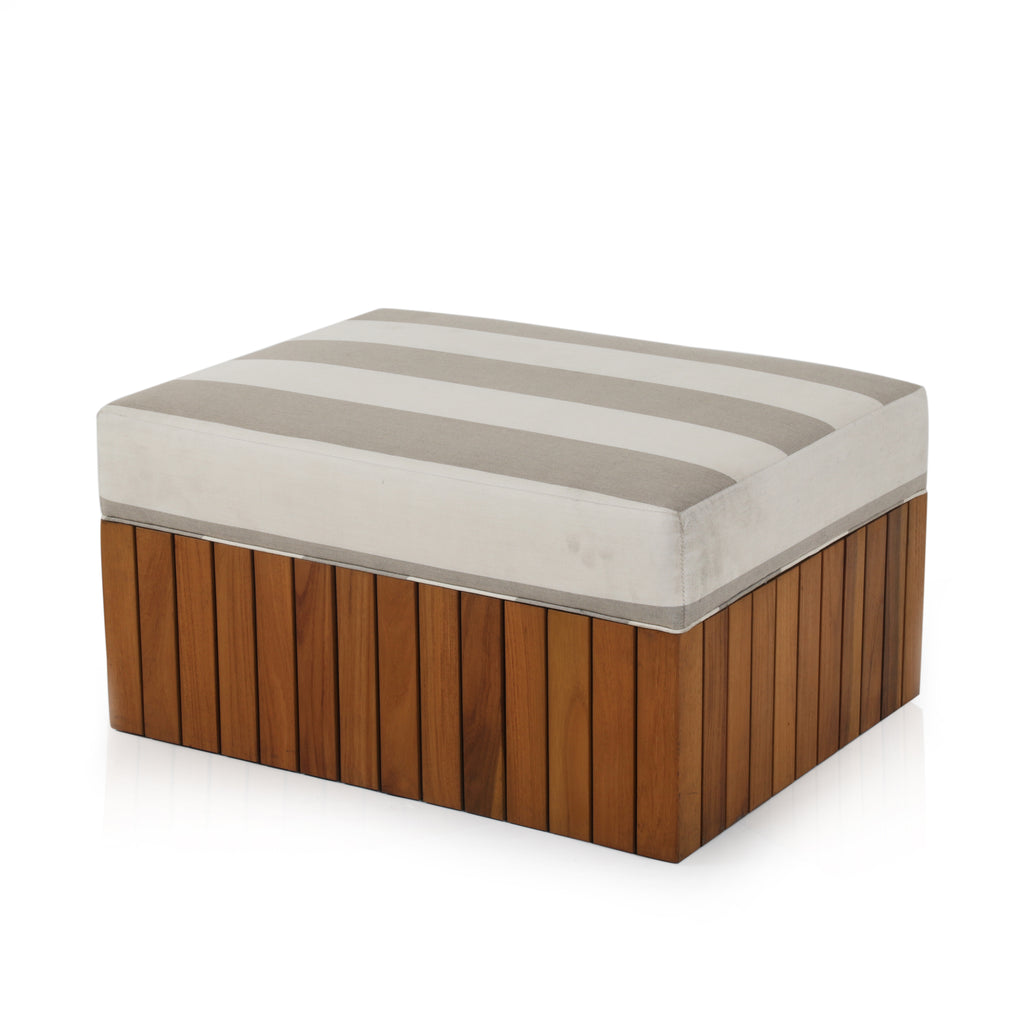 Teak Striped Zen Lounge Ottoman