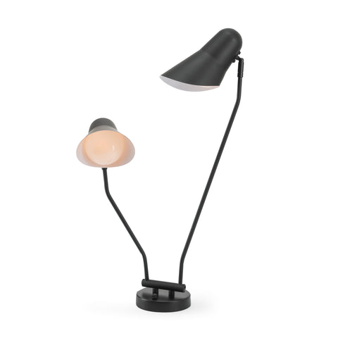 Black Asymmetrical Double Cone Desk Lamp