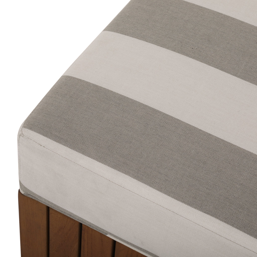 Teak Striped Zen Lounge Ottoman