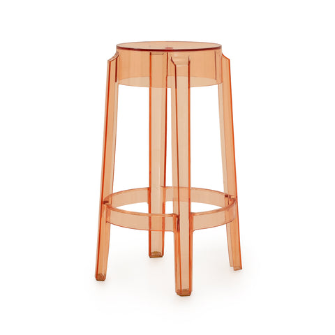 Peach Lucite Kartell Ghost Stool