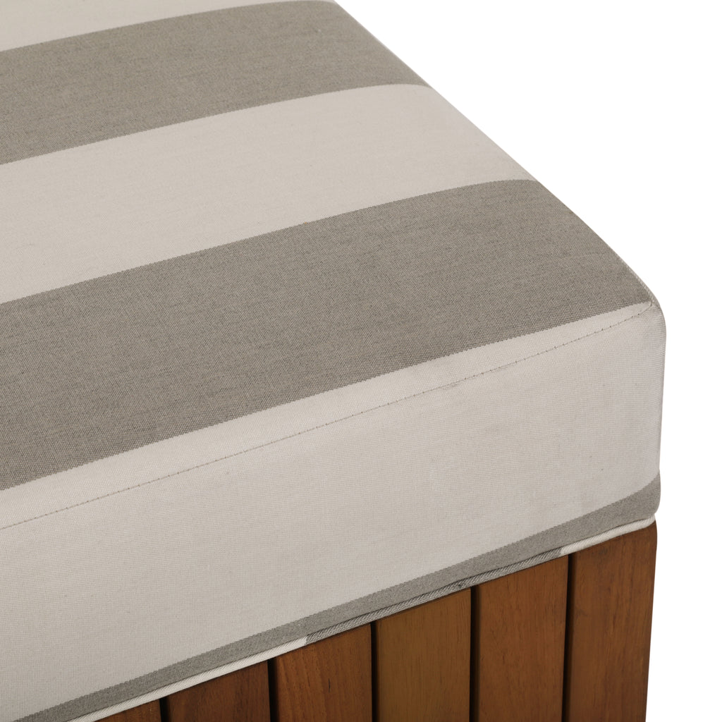 Teak Striped Zen Lounge Ottoman