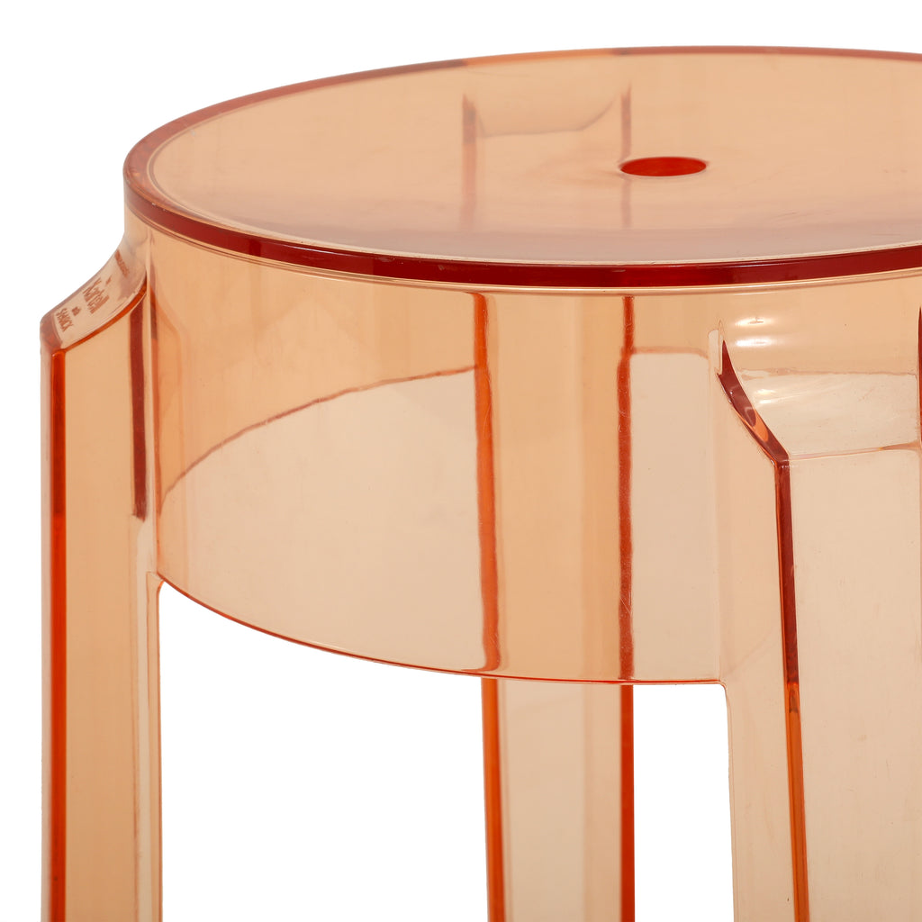 Peach Lucite Kartell Ghost Stool