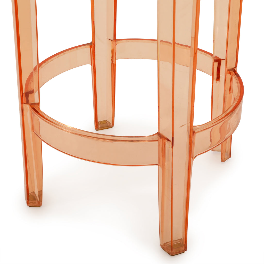 Peach Lucite Kartell Ghost Stool