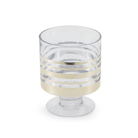 Glass Candle Holder / Bowl with Gold Stripes