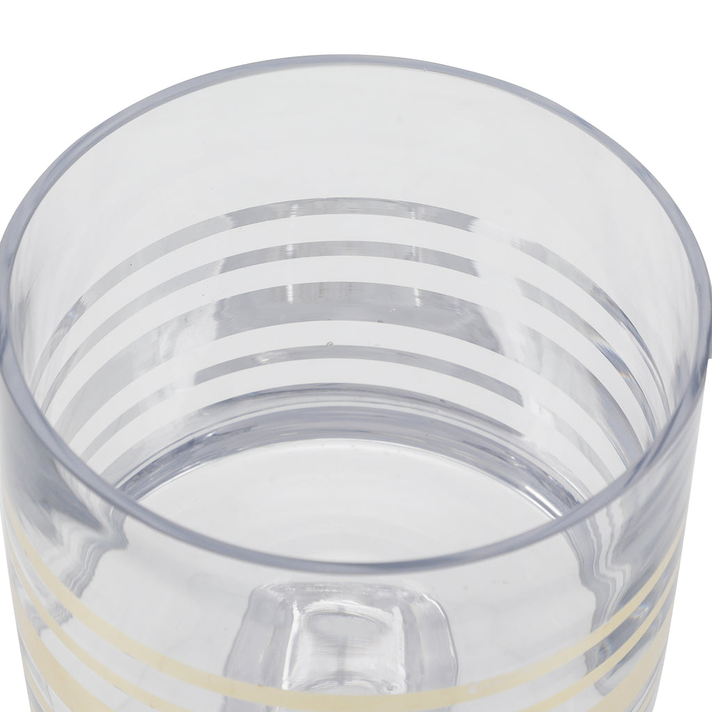 Glass Candle Holder / Bowl with Gold Stripes