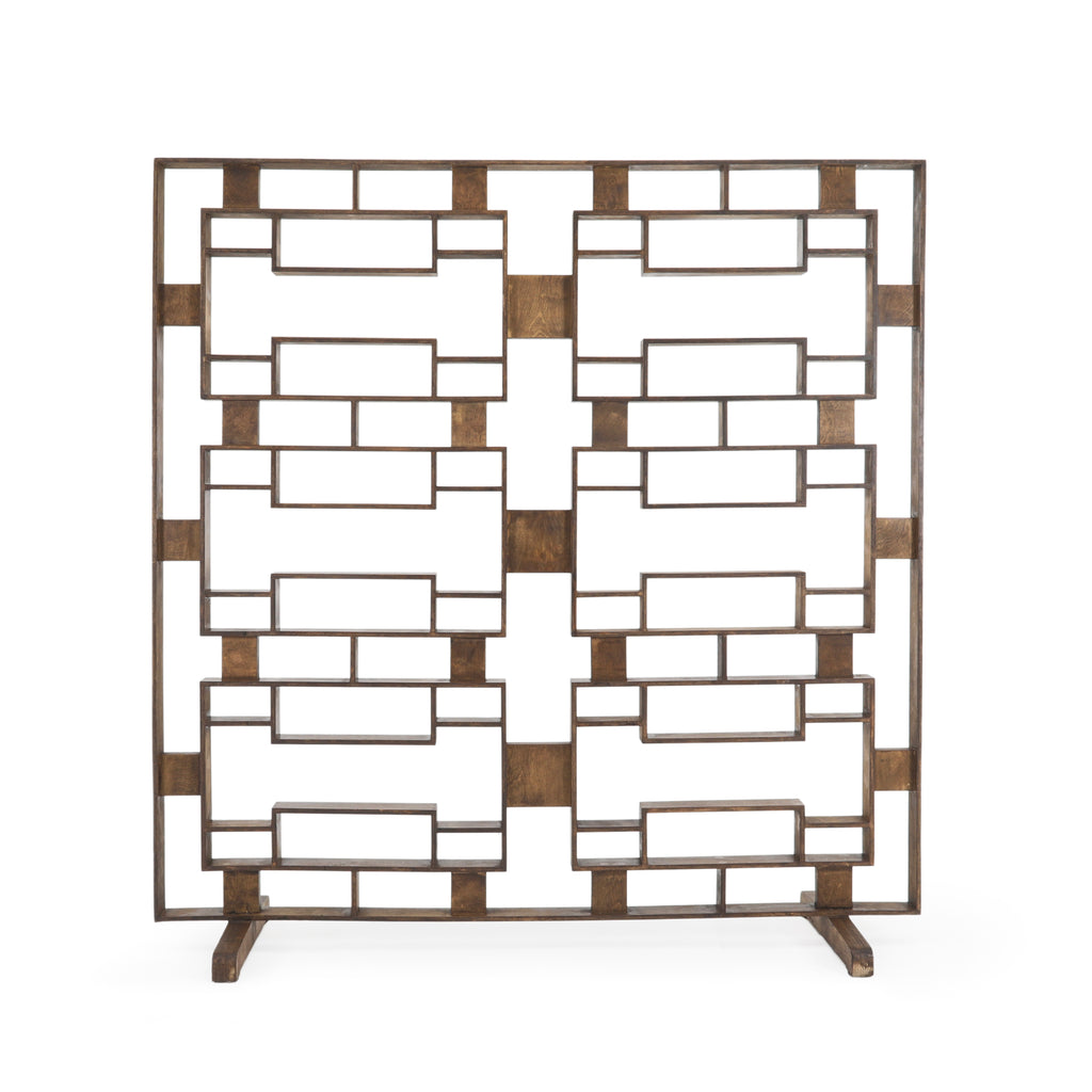 Stained Wood Screen Room Divider