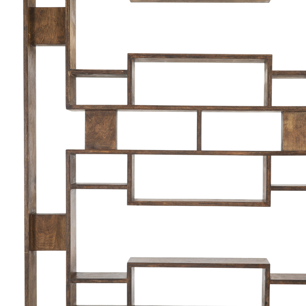 Stained Wood Screen Room Divider