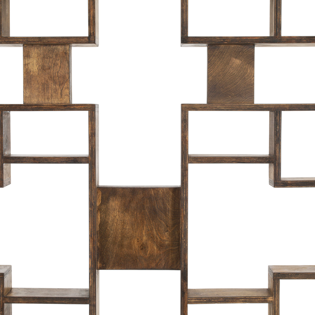 Stained Wood Screen Room Divider