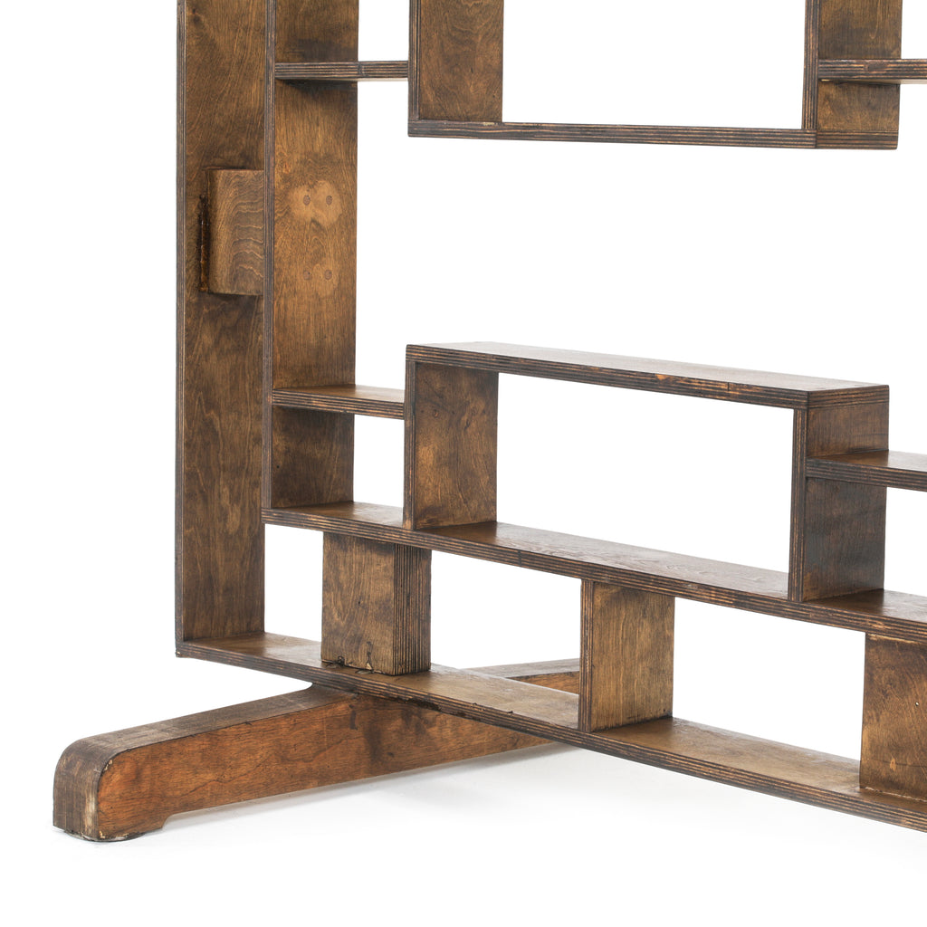 Stained Wood Screen Room Divider