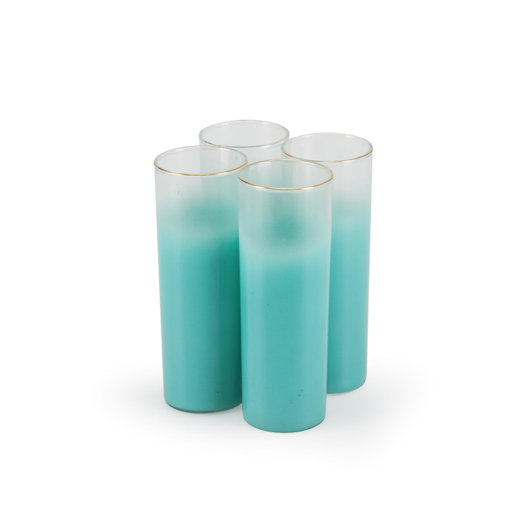 Blue and Gold Highball Glass