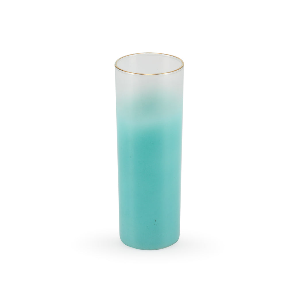 Blue and Gold Highball Glass
