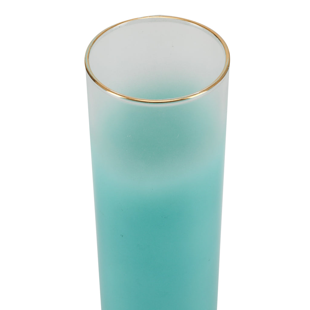 Blue and Gold Highball Glass