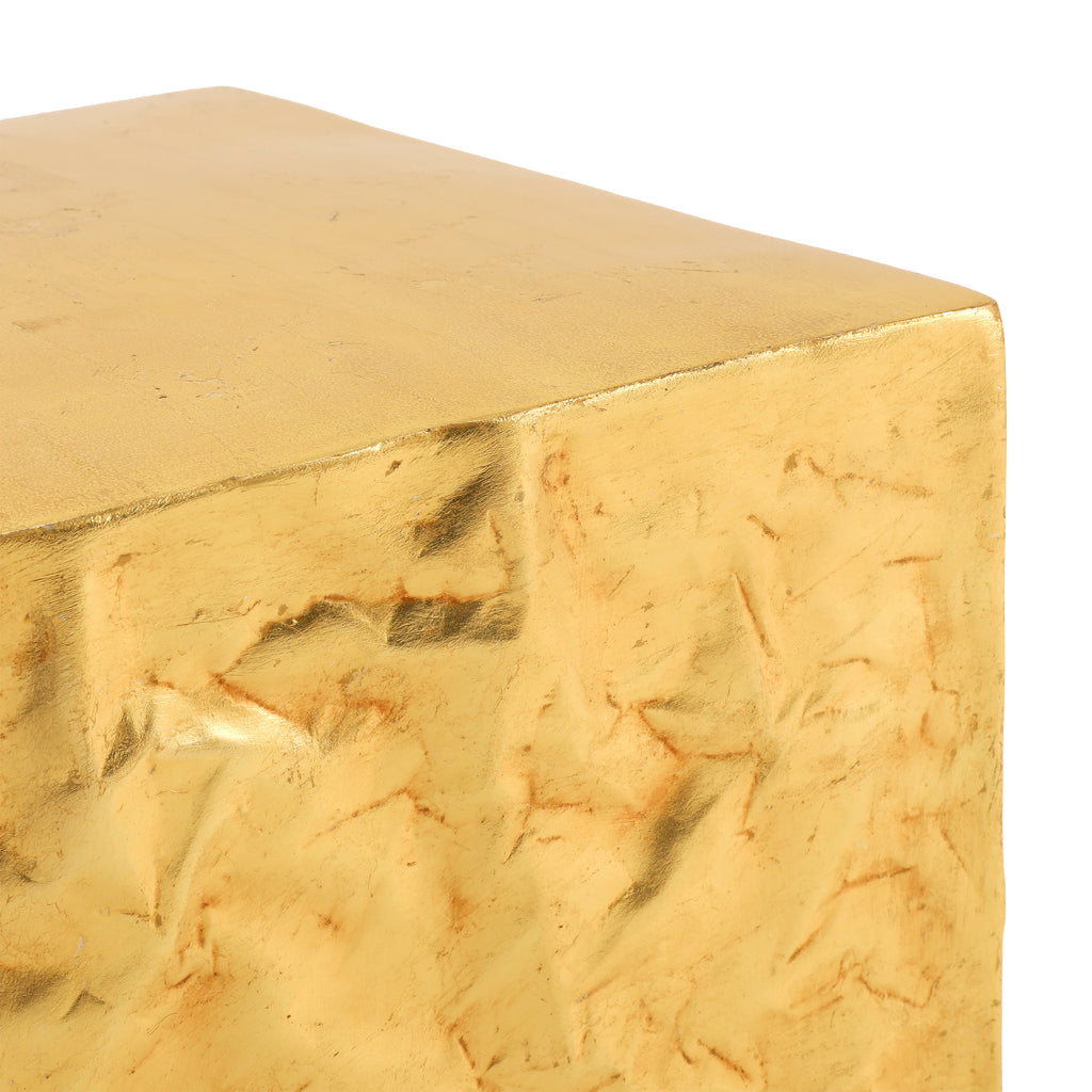 Large Gold Crumpled Pedestal