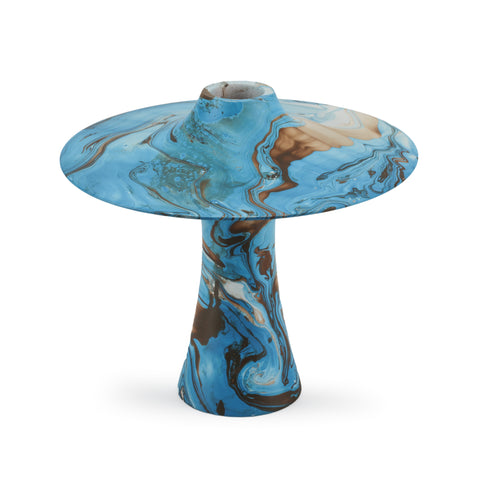 Tall Blue / Gold Mushroom Vase (A+D)