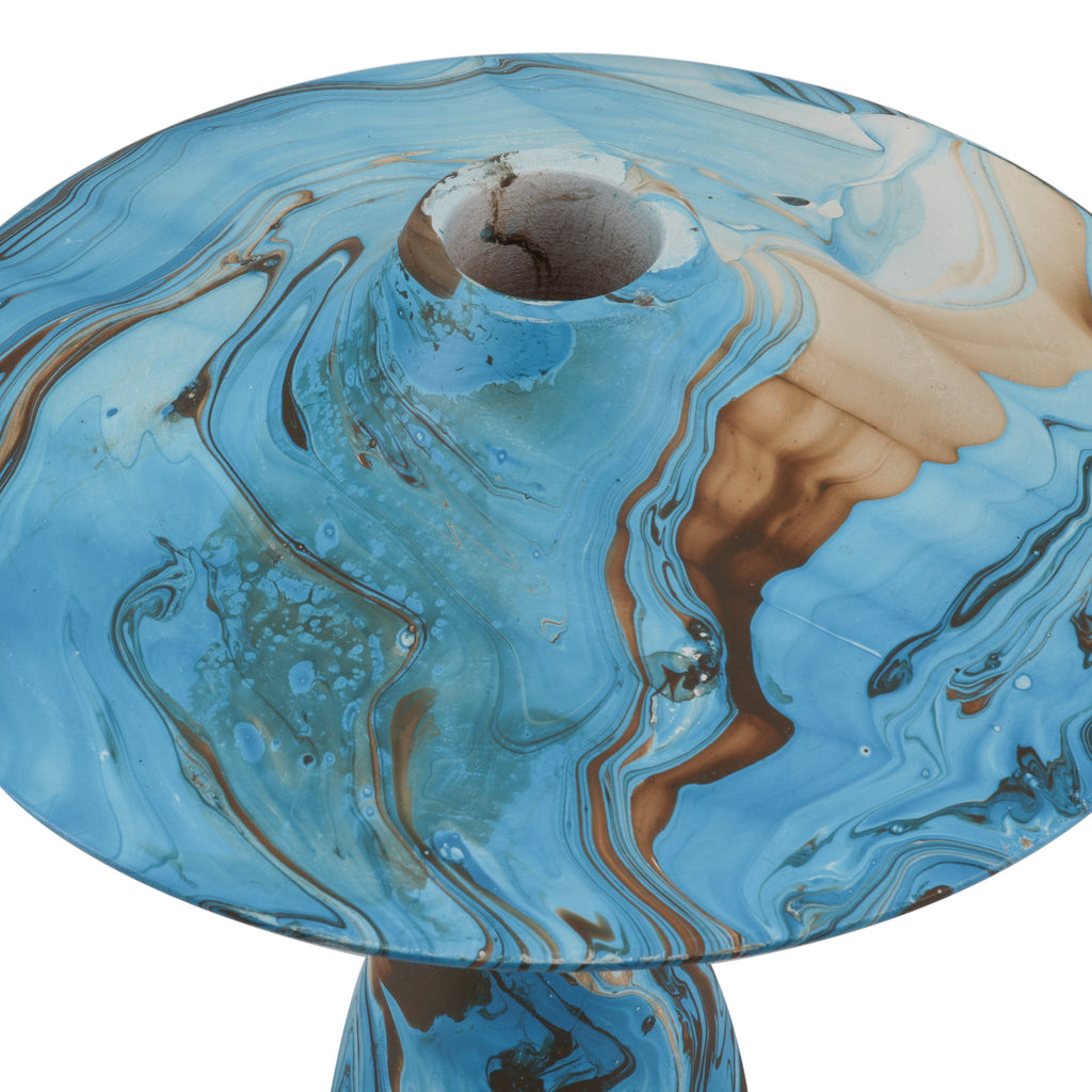 Tall Blue / Gold Mushroom Vase (A+D)