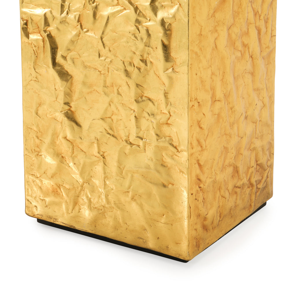 Large Gold Crumpled Pedestal