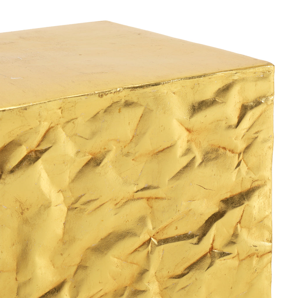Short Crumpled Gold Pedestal