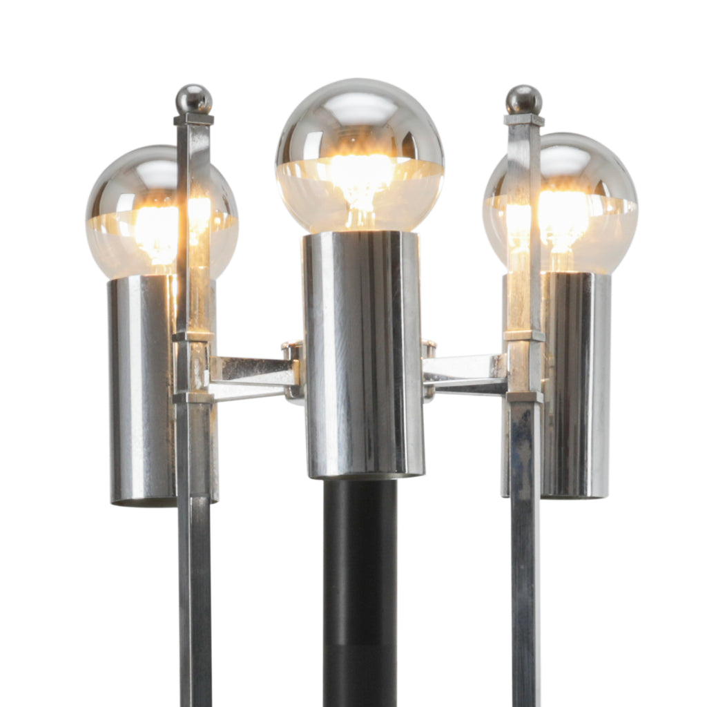 Chrome / Black 3 Bulb Column Lamp