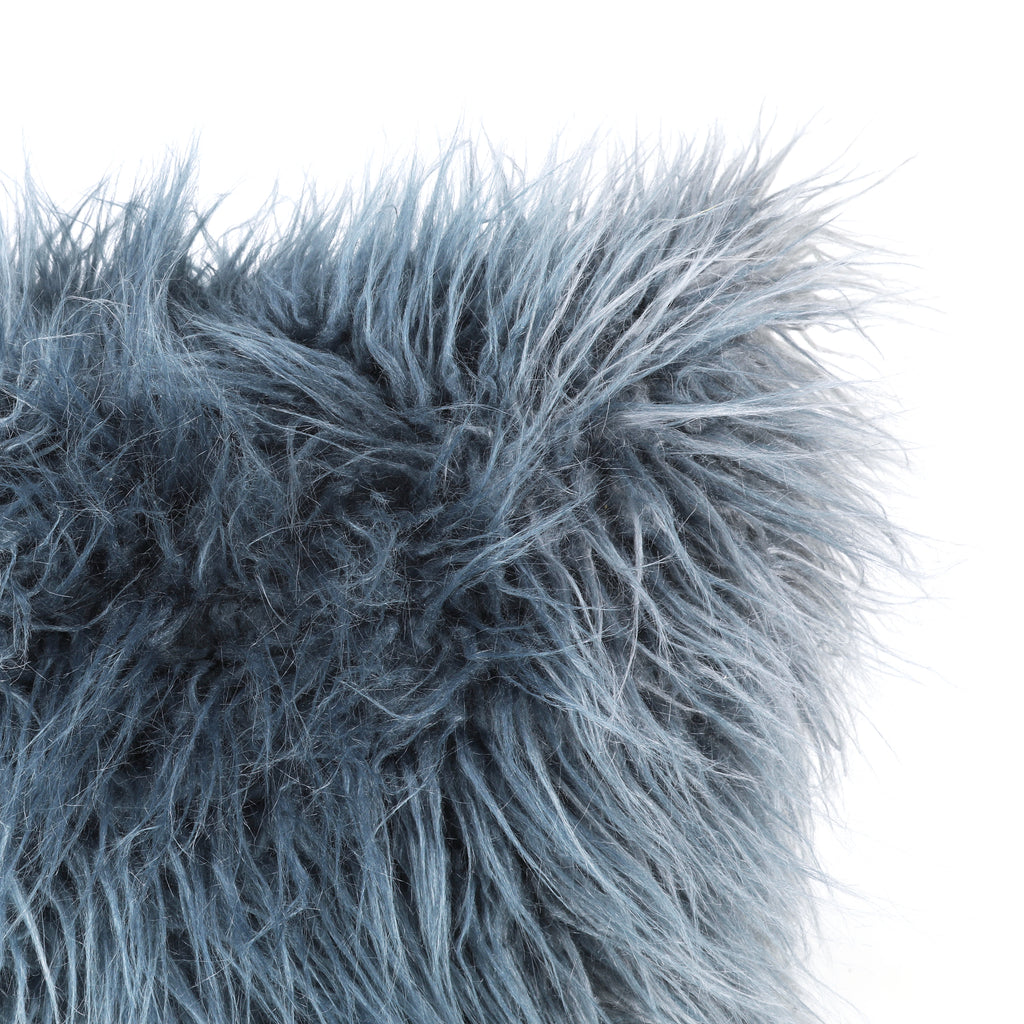 Grey-Blue Faux Fur Pillow