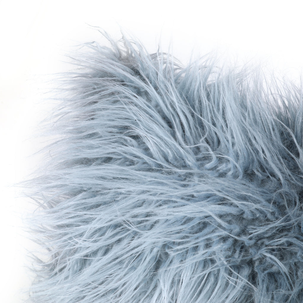 Grey-Blue Faux Fur Pillow