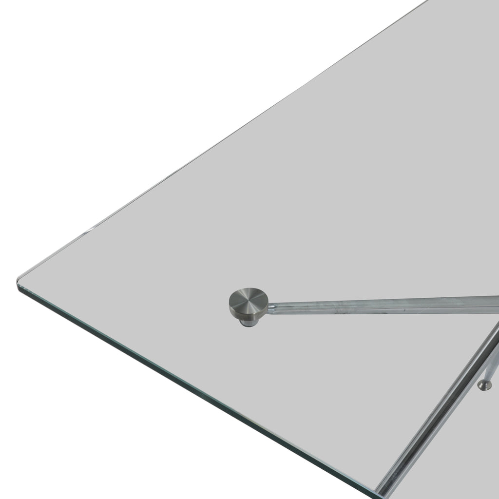 Modern Glass / Chrome Dining Table