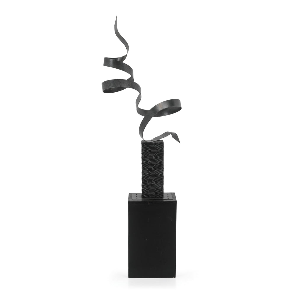 Grey Twist Metallic Floor Sculpture