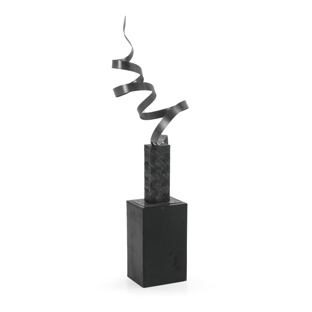 Grey Twist Metallic Floor Sculpture