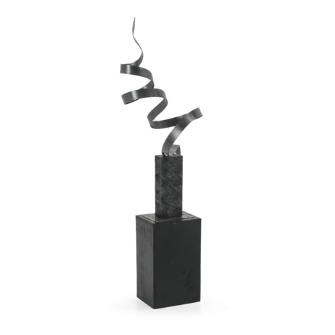 Grey Twist Metallic Floor Sculpture