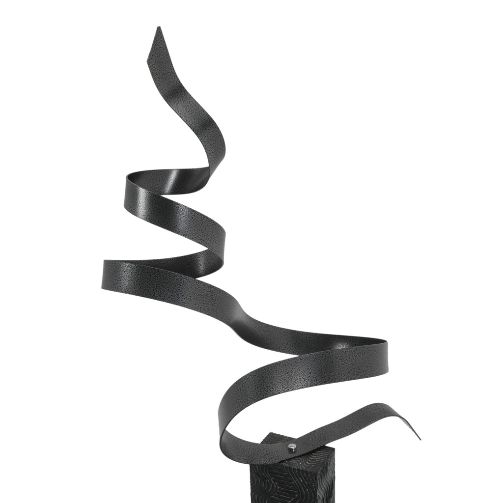 Grey Twist Metallic Floor Sculpture