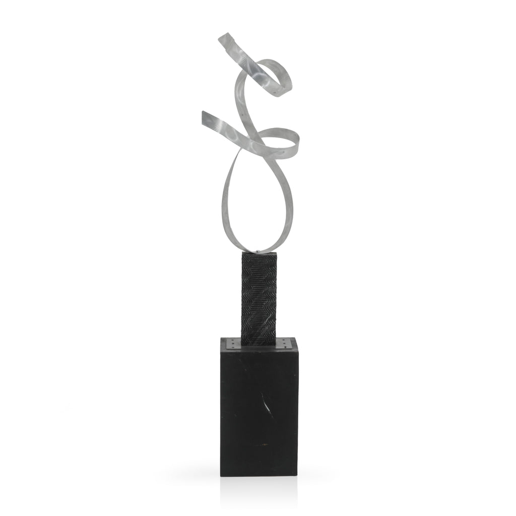 Silver Twist Metallic Floor Sculpture