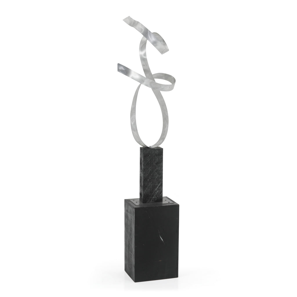 Silver Twist Metallic Floor Sculpture