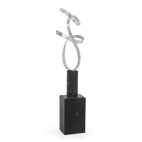 Silver Twist Metallic Floor Sculpture