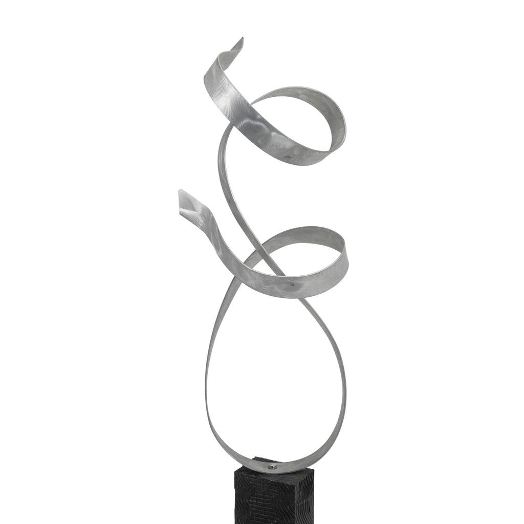Silver Twist Metallic Floor Sculpture