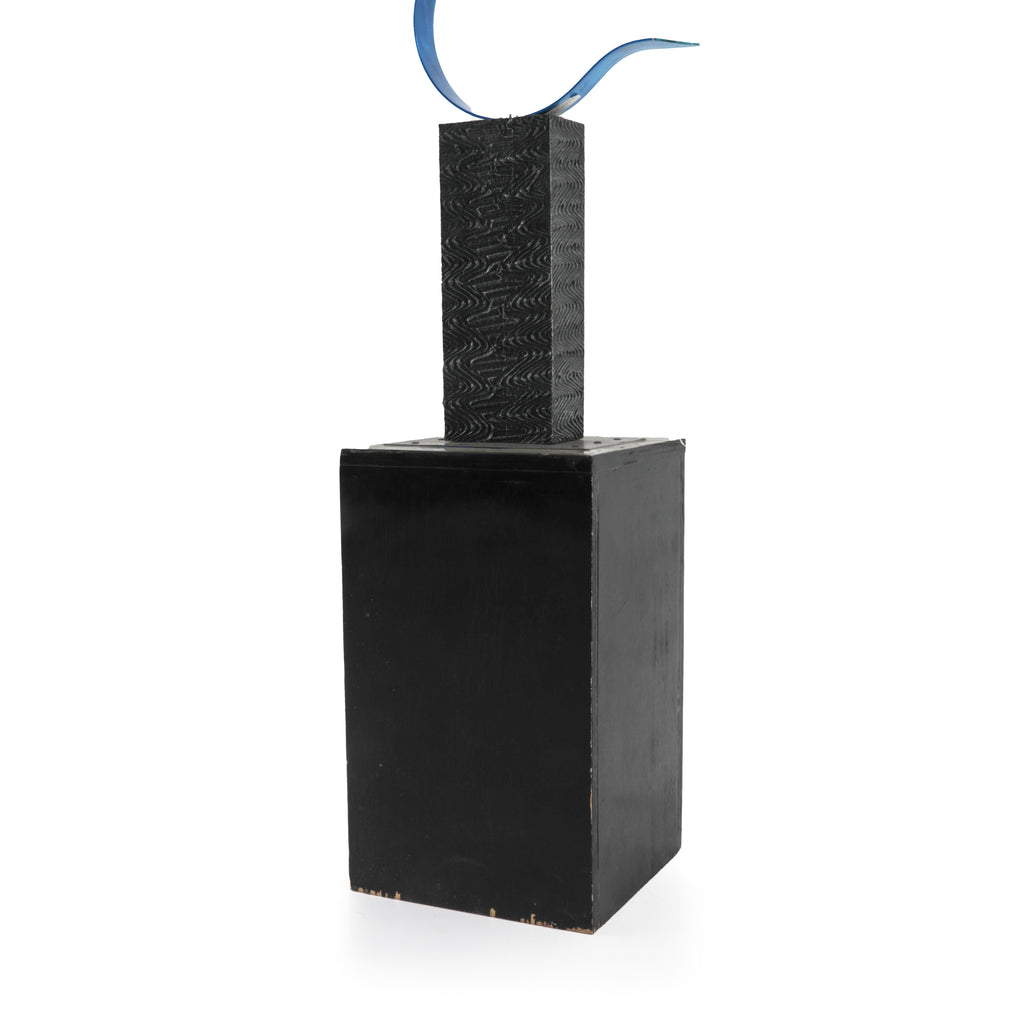Blue Twist Metallic Floor Sculpture