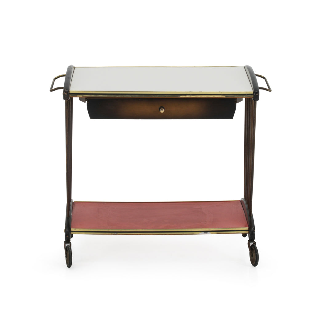 Red / White Vintage Serving Trolley