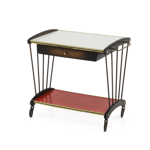 Red / White Vintage Serving Trolley