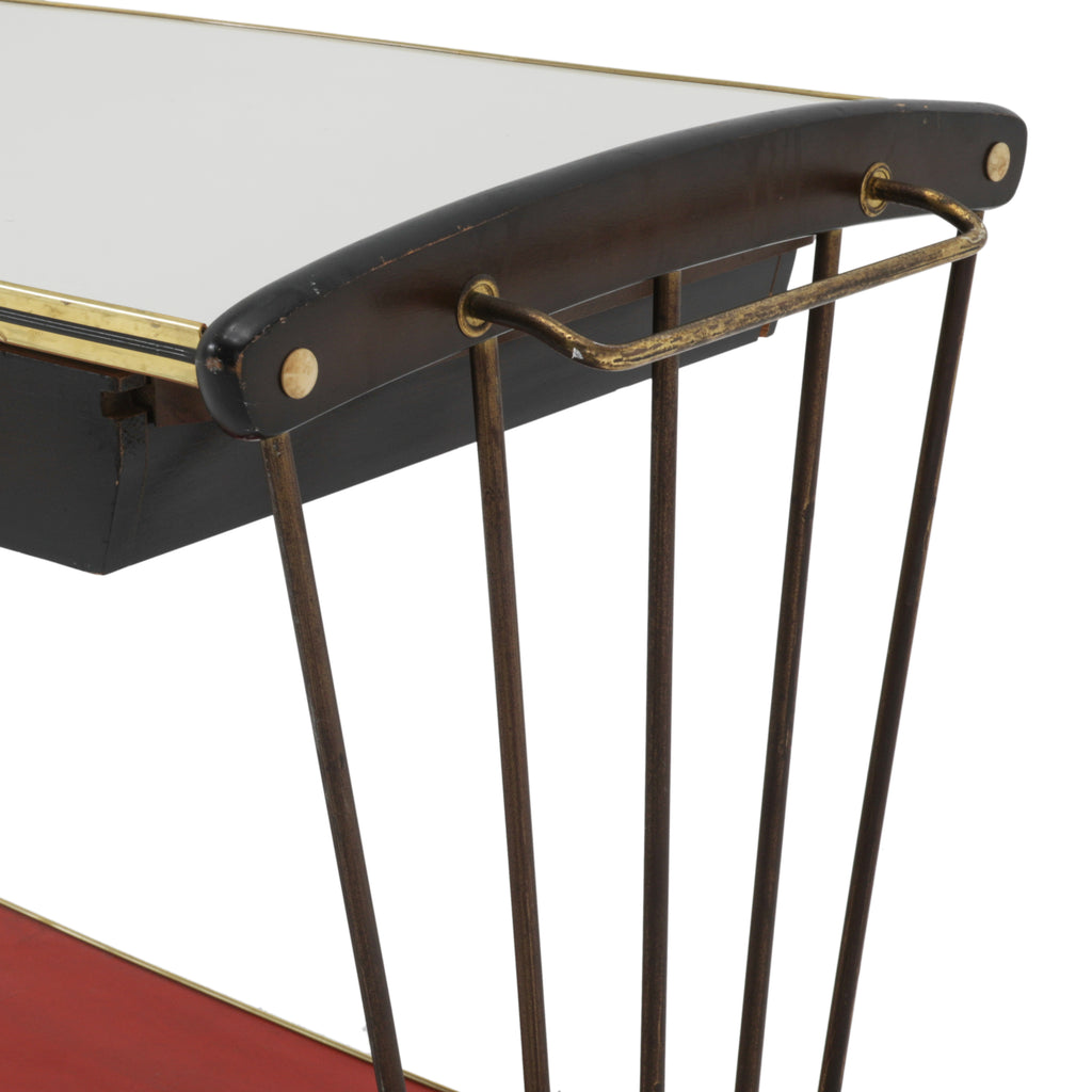 Red / White Vintage Serving Trolley