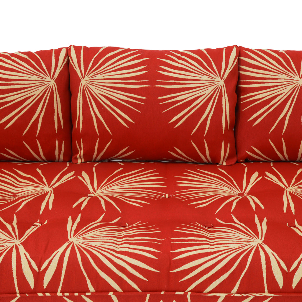 Red Boho Curved Back Couch