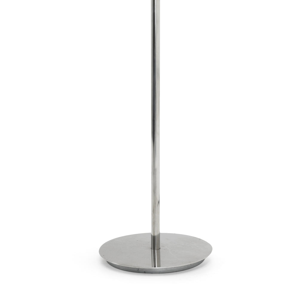 Chrome Wire Floor Lamp w/ White Cut Out Orb