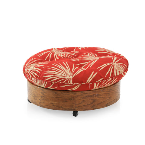 Red Boho Print Ottoman