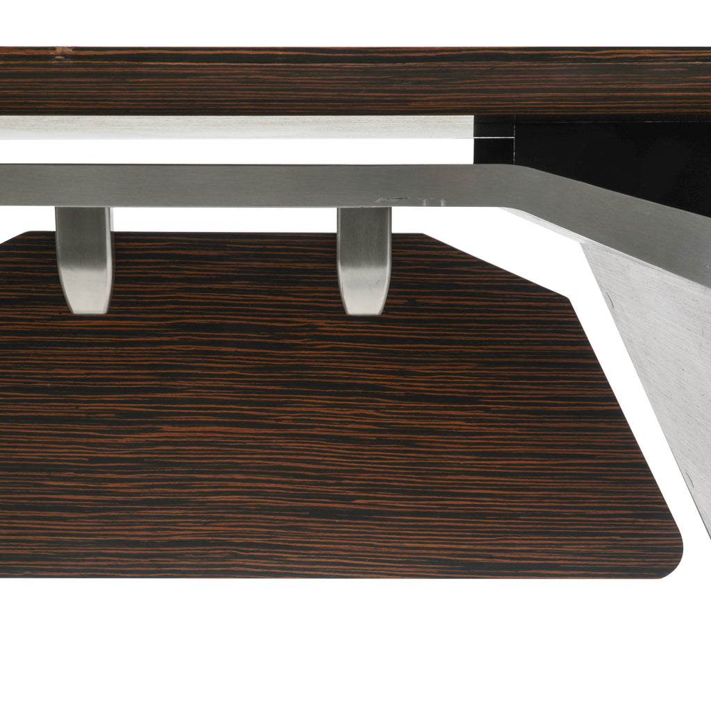 Brown / Black Tiger Wood 2-Piece Desk