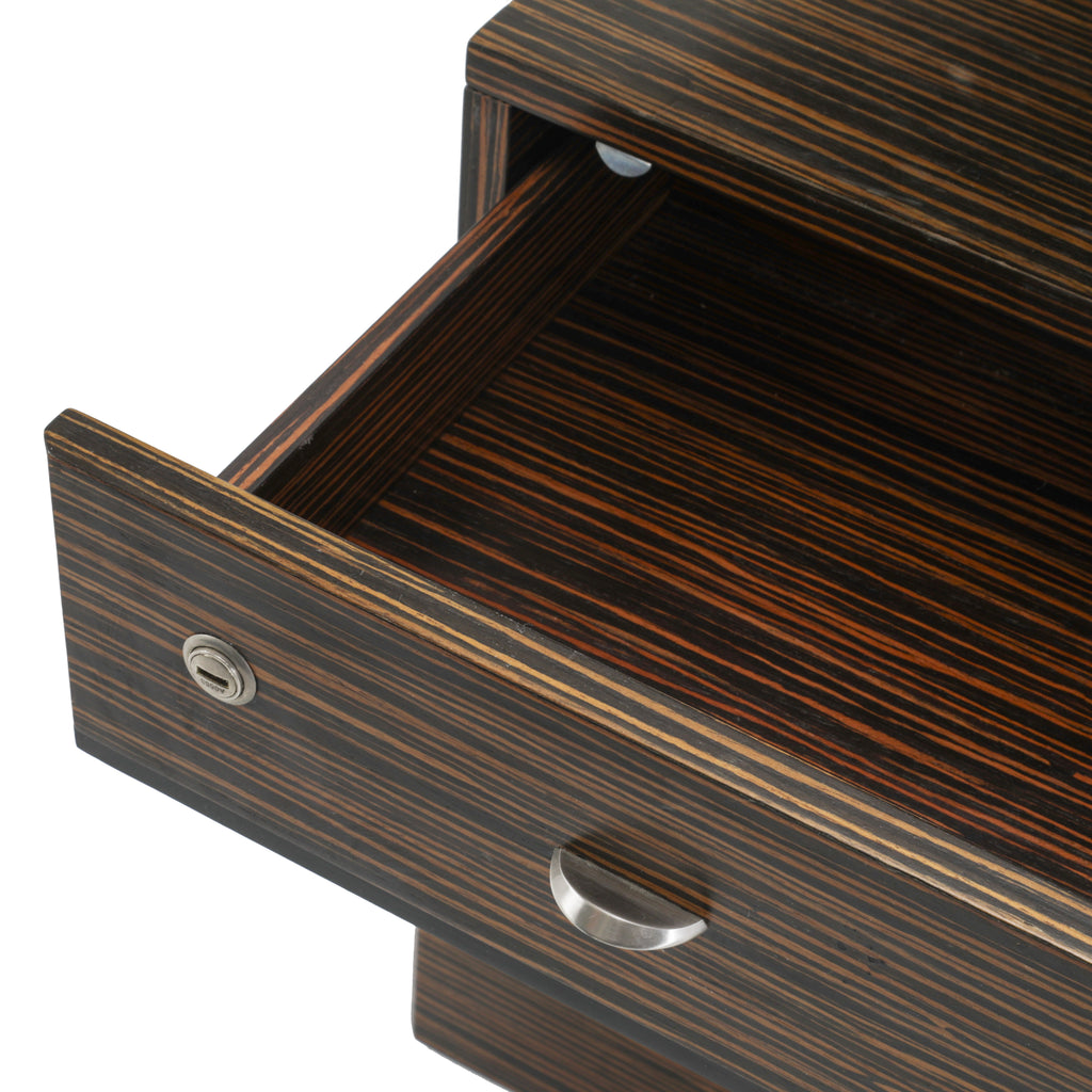 Brown / Black Tiger Wood 2-Piece Desk
