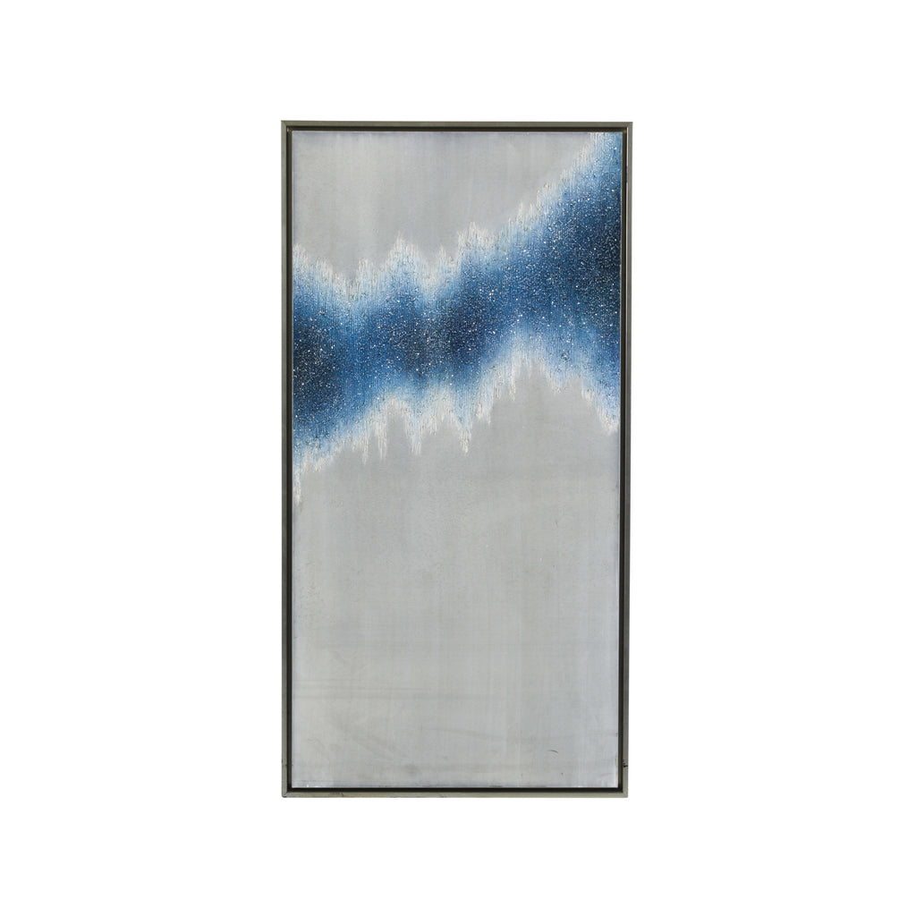 (A+D) Grey & Blue Frost Artwork w/ Gold Frame #2