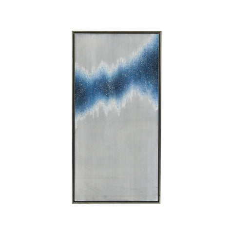 (A+D) Grey & Blue Frost Artwork w/ Gold Frame #2
