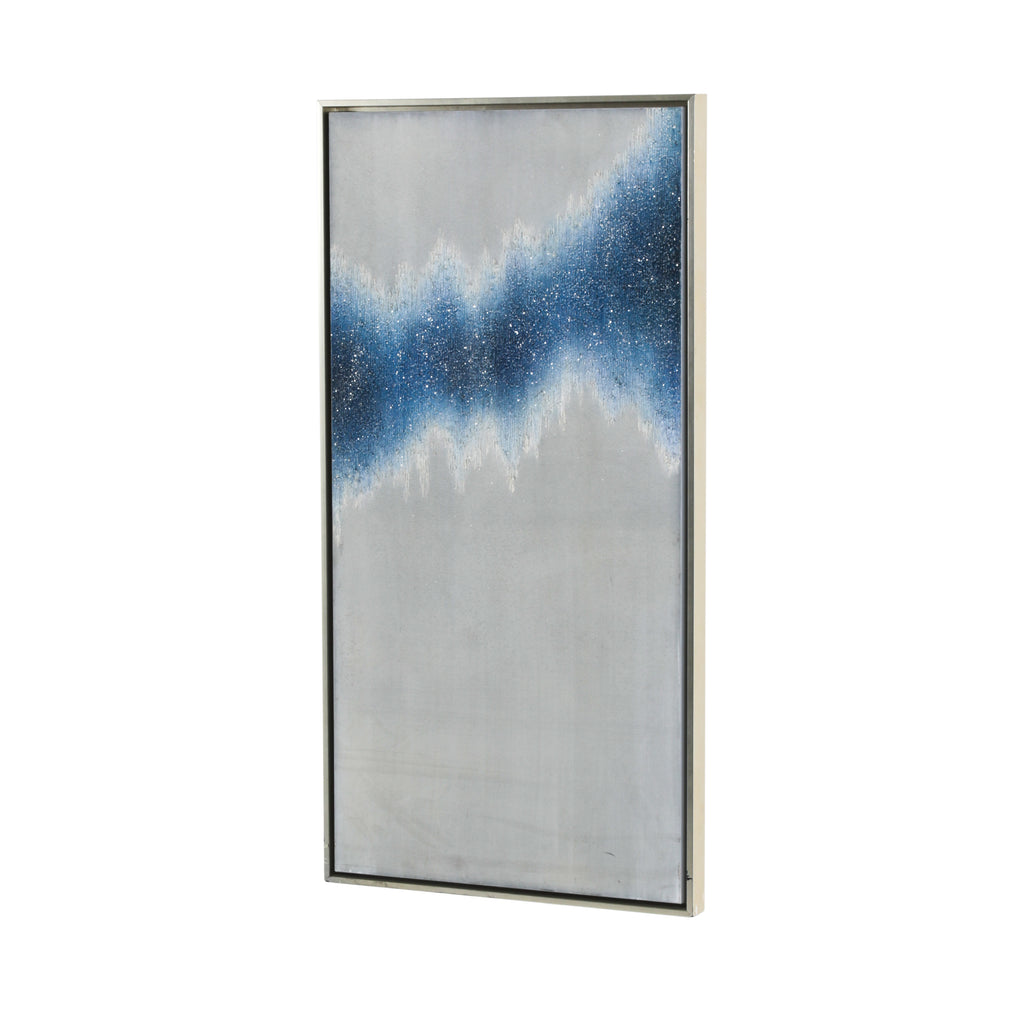 (A+D) Grey & Blue Frost Artwork w/ Gold Frame #2