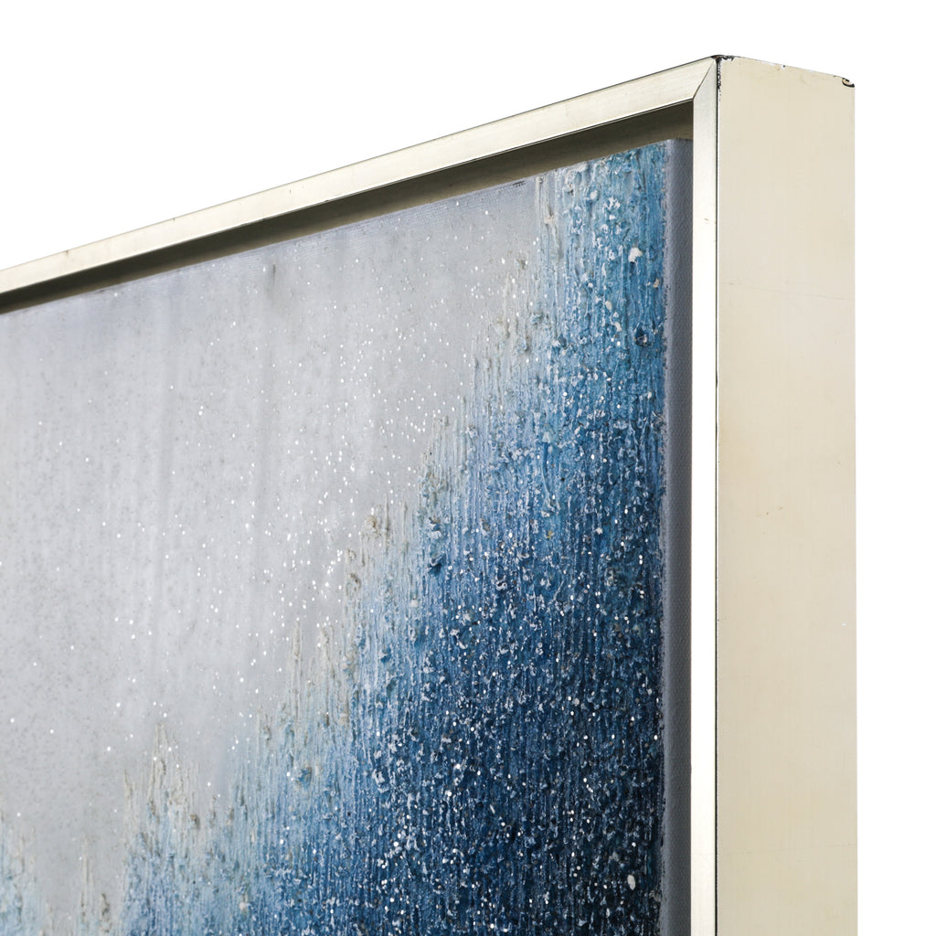 (A+D) Grey & Blue Frost Artwork w/ Gold Frame #2