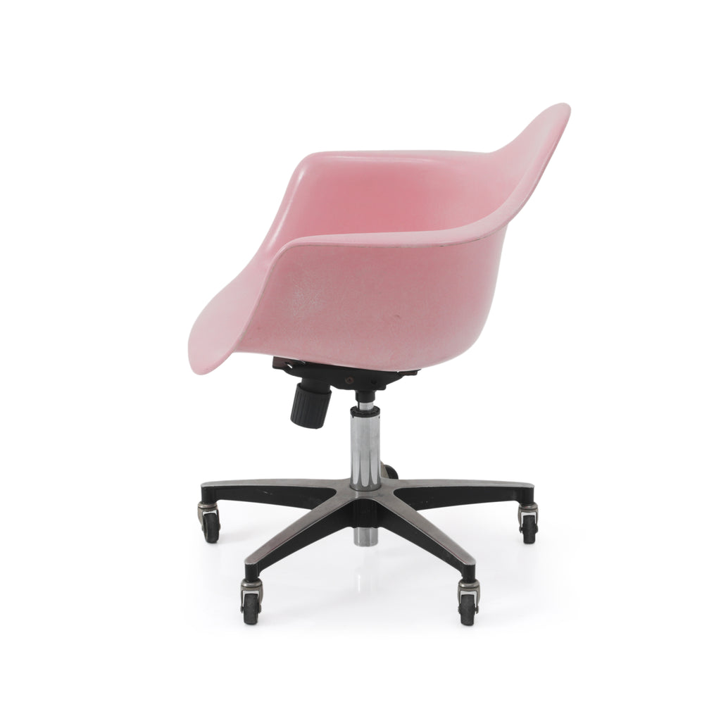 Pink Shell Armchair w/ Rolling Base