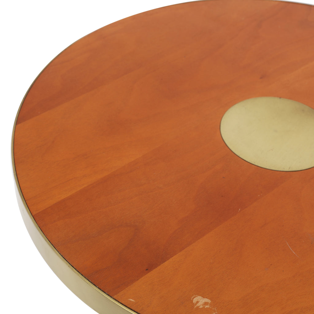 Gold Side Table w/ Wood Top